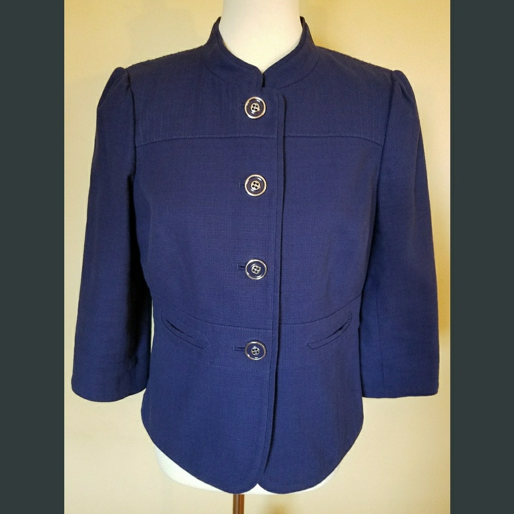 Halogen Navy Four Button Blazer